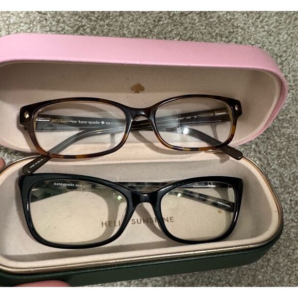 2 Pairs Kate Spade Eyeglasses Frames W/lens And Case - Picture 1 of 4